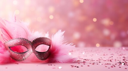 Vibrant background adorned with captivating carnival masks.