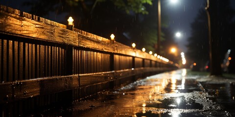 Fototapeta premium Light Through Night Fence