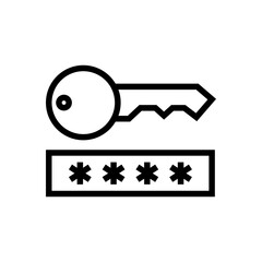 Credentials icon. outline icon