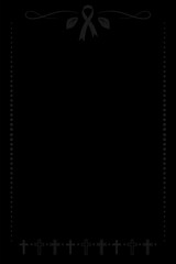 Funeral ornamental background with croses. Vector decoration for memorial design