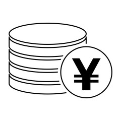 Yuan stack coin, flat icon money design, cash sign vector illustration