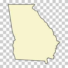 Georgia map shape, united states of america. Flat concept icon symbol vector illustration - obrazy, fototapety, plakaty