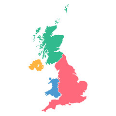 The United Kingdom of Great Britain and Northern Ireland map, detailed web vector illustration