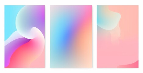 Fluid gradient background . Cute and minimal style posters with colorful, geometric shapes, star, heart and liquid color. Modern wallpaper design for social media, idol poster, banner, Generative AI