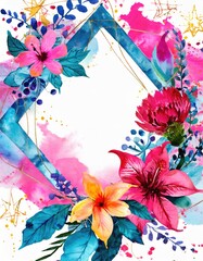 Party Vibes: Bright Floral Starry Copyspace