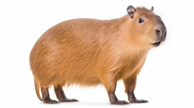 Capybara isolated on white background. generative ai