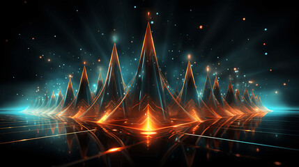 High-Energy 3D Digital Art for Sale - Glowing Lines and Colors Wallpaper