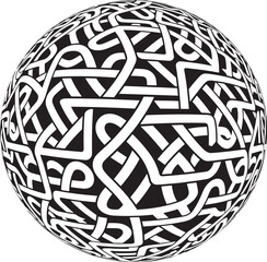 3D Celtic knot symbol optic illusion