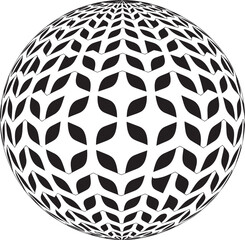 Sphere with Flowing Optic Illusion Shapes