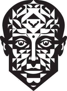 Silhouette of a Person&rsquo;s Head with Geometric Patterns
