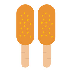 Corn Dog Flat Multicolor Icon