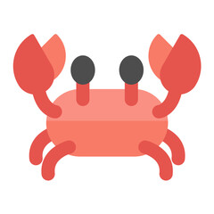 Crab Flat Multicolor Icon