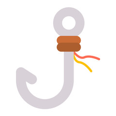 Fish Hook Flat Multicolor Icon