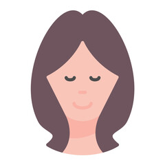 Female Face Flat Multicolor Icon