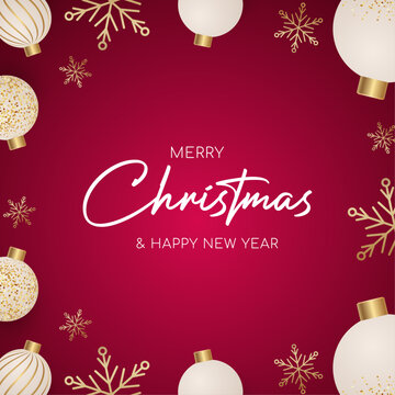 Merry christmas and happy new year social media post vector illustration Xmas Background design lights Christmas poster, holiday banner layout