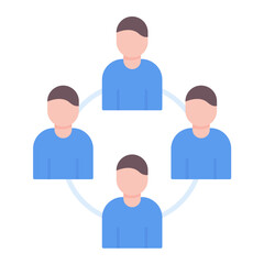 Networking with People Flat Multicolor Icon