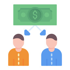 Peer to Peer Lending Flat Multicolor Icon