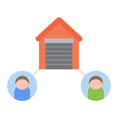 Consumer Direct Logistics Flat Multicolor Icon