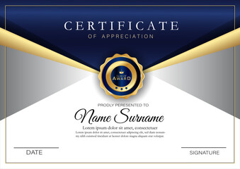 Fototapeta premium A certificate template with vector clean style, modern certificate card template editable 