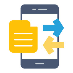 Data Transfer Flat Multicolor Icon