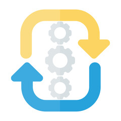 Cycle Diagram Flat Multicolor Icon