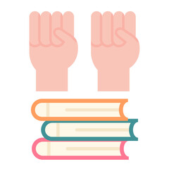 Power Of Knowledge Flat Multicolor Icon