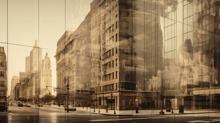 a city street with tall buildings