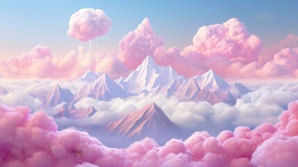 clouds and mountains in the sky