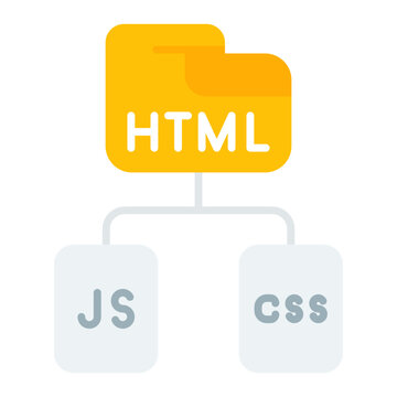 Html Js Css Flat Multicolor Icon