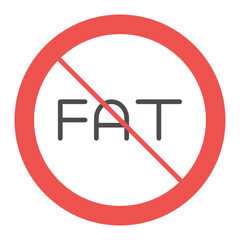 Low Fat Diet Flat Multicolor Icon