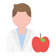 Nutritionist Male Flat Multicolor Icon