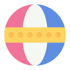 Circus Ball Flat Multicolor Icon