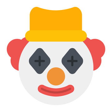 recommend clip art: Clown Flat Multicolor Icon