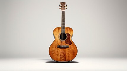 a brown acoustic guitar - obrazy, fototapety, plakaty
