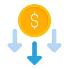 Depreciation Flat Multicolor Icon