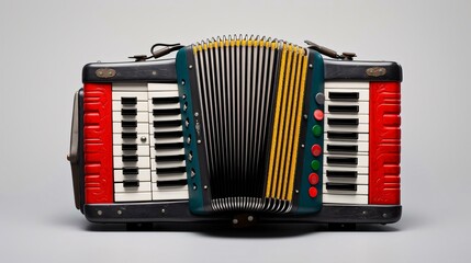 Photography of a solitary vintage accordion - obrazy, fototapety, plakaty