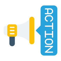 Call To Action Flat Multicolor Icon