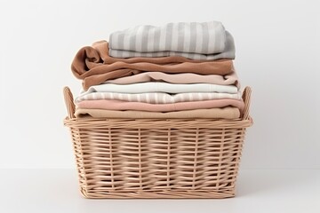 Obraz premium Laundry Day Harmony: Neat clothes Stack