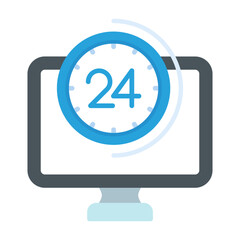 24 7 Monitoring Flat Multicolor Icon