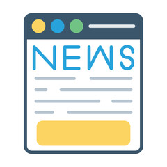 Online Report Flat Multicolor Icon