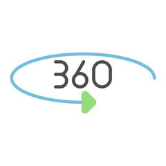 360 Degree Feedback Flat Multicolor Icon