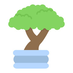 Bonsai Flat Multicolor Icon