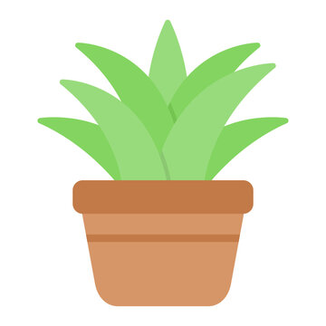 green plant in brown pot clip art preview