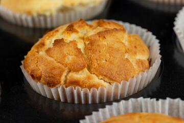 baked delicious and fresh cupcakes in cupcake molds