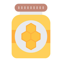 Honey Jar Flat Multicolor Icon
