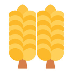 Wheat Flat Multicolor Icon