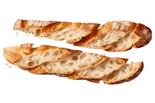 bunch of breads with white breads piled on top