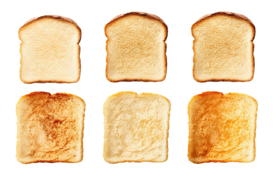 bunch of breads with white breads piled on top