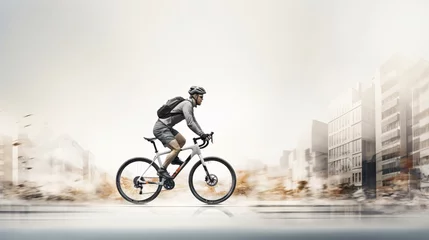 Foto op Plexiglas a man riding a bicycle © KWY
