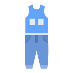 Coverall Clothes Flat Multicolor Icon